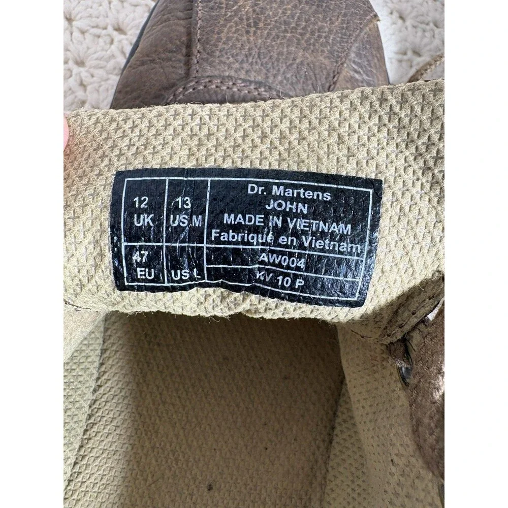 Dr. Martens John AW004 Men's Brown Leather 5-Eyelet Lace Ups Casual Shoes US 13